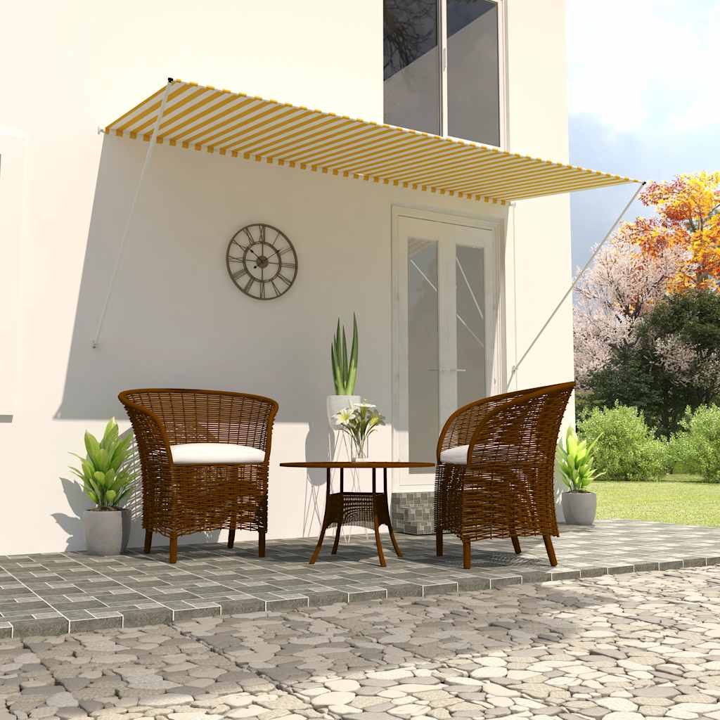 Vetonek Toldo retráctil 300x150 cm amarillo y blanco