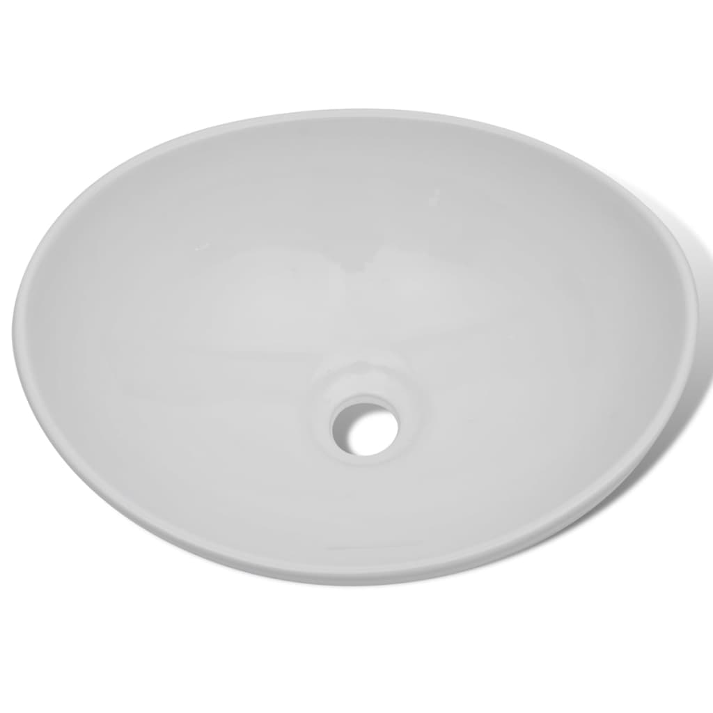 Lavabo de cerámica 40x33 cm ovalado blanco