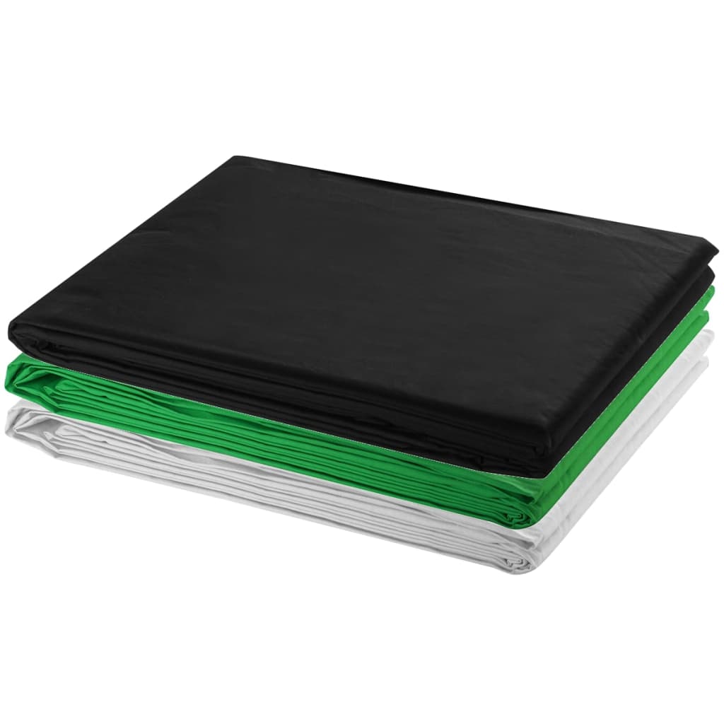 Kit estudio 3 telones fondo algodón estructura ajustable 3x6 m v4430 - Vetonek