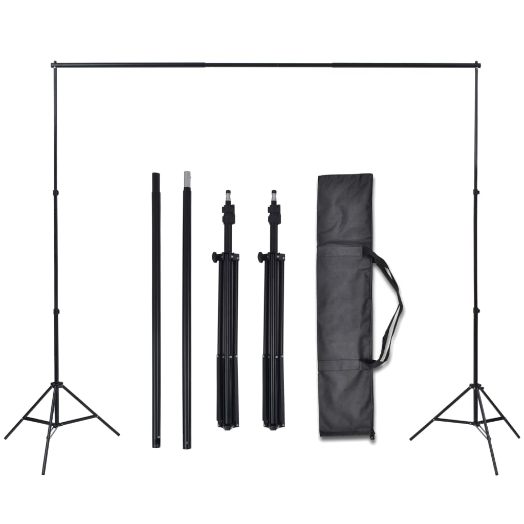 Kit estudio 3 telones fondo algodón estructura ajustable 3x6 m v4430 - Vetonek