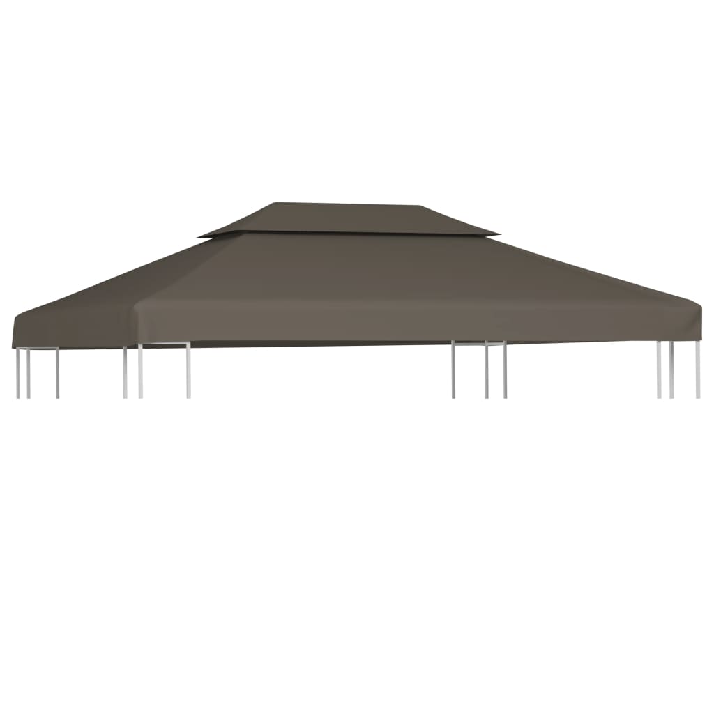 Toldo de cenador 2 niveles 310 g/m² 4x3 m gris topo