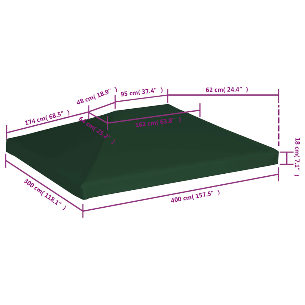 Tensione cenodor 310 g/m² 4x3 m verde