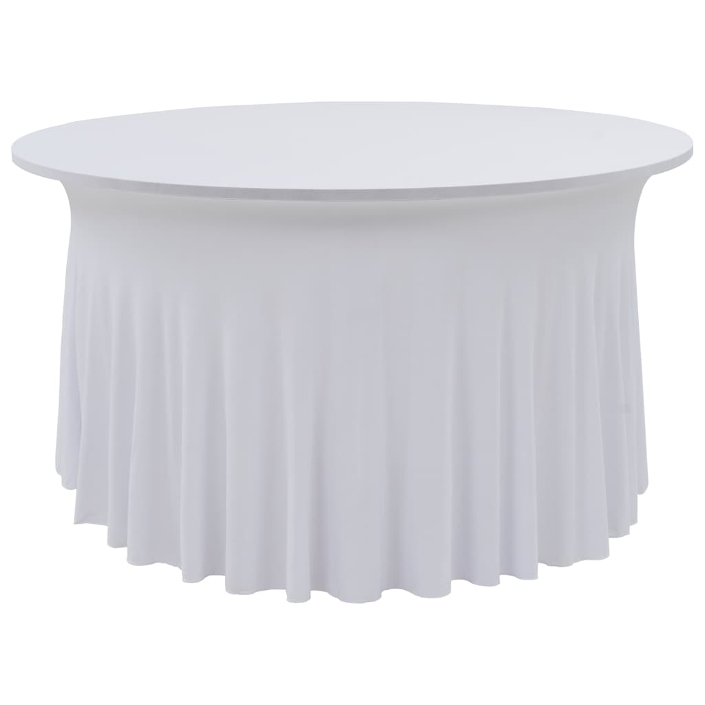 Vetonek Fundas elásticas para mesa 2 uds con falda 120x74 cm blanco