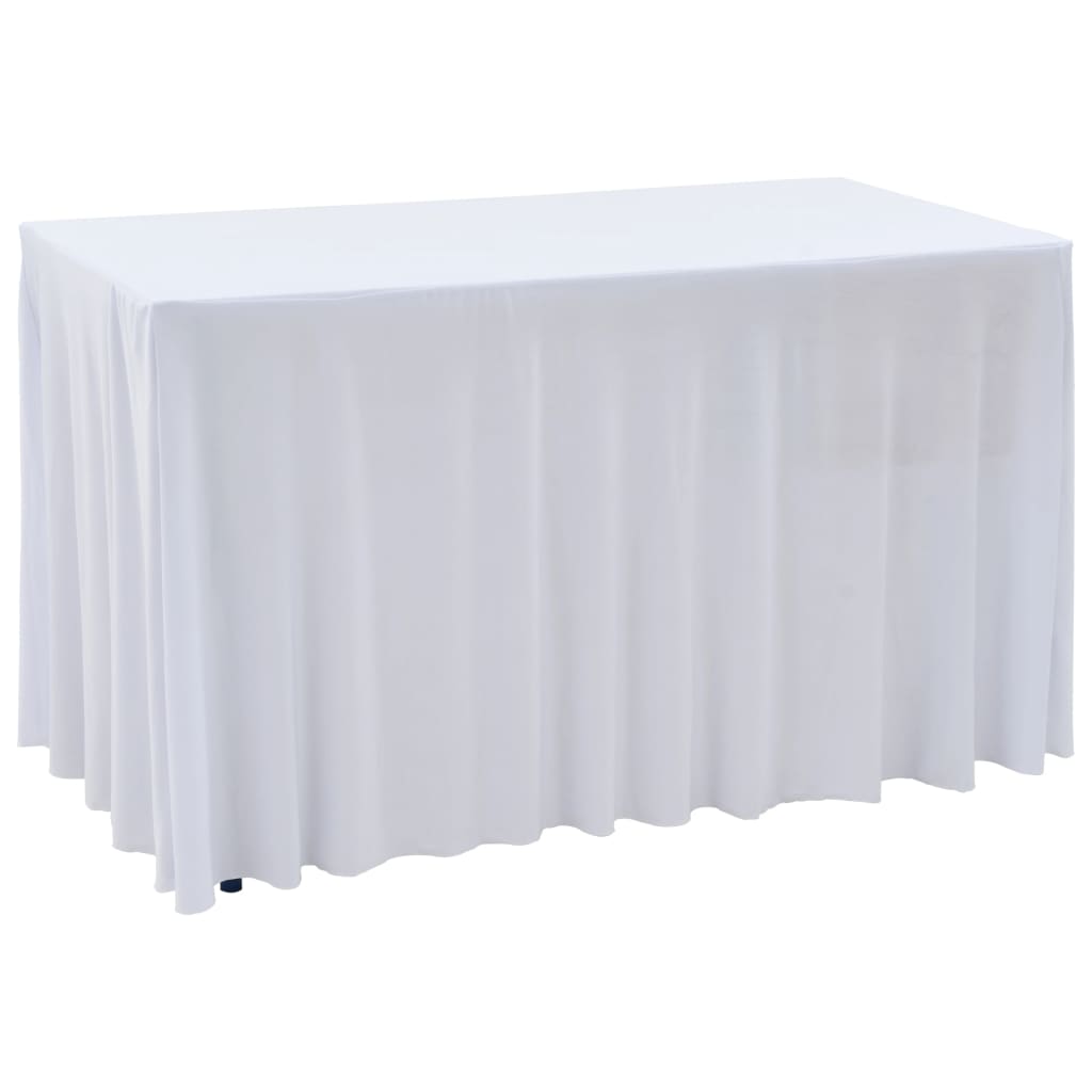 Vetonek Fundas elásticas de mesa 2 uds con falda 120x60,5x74 cm blanco