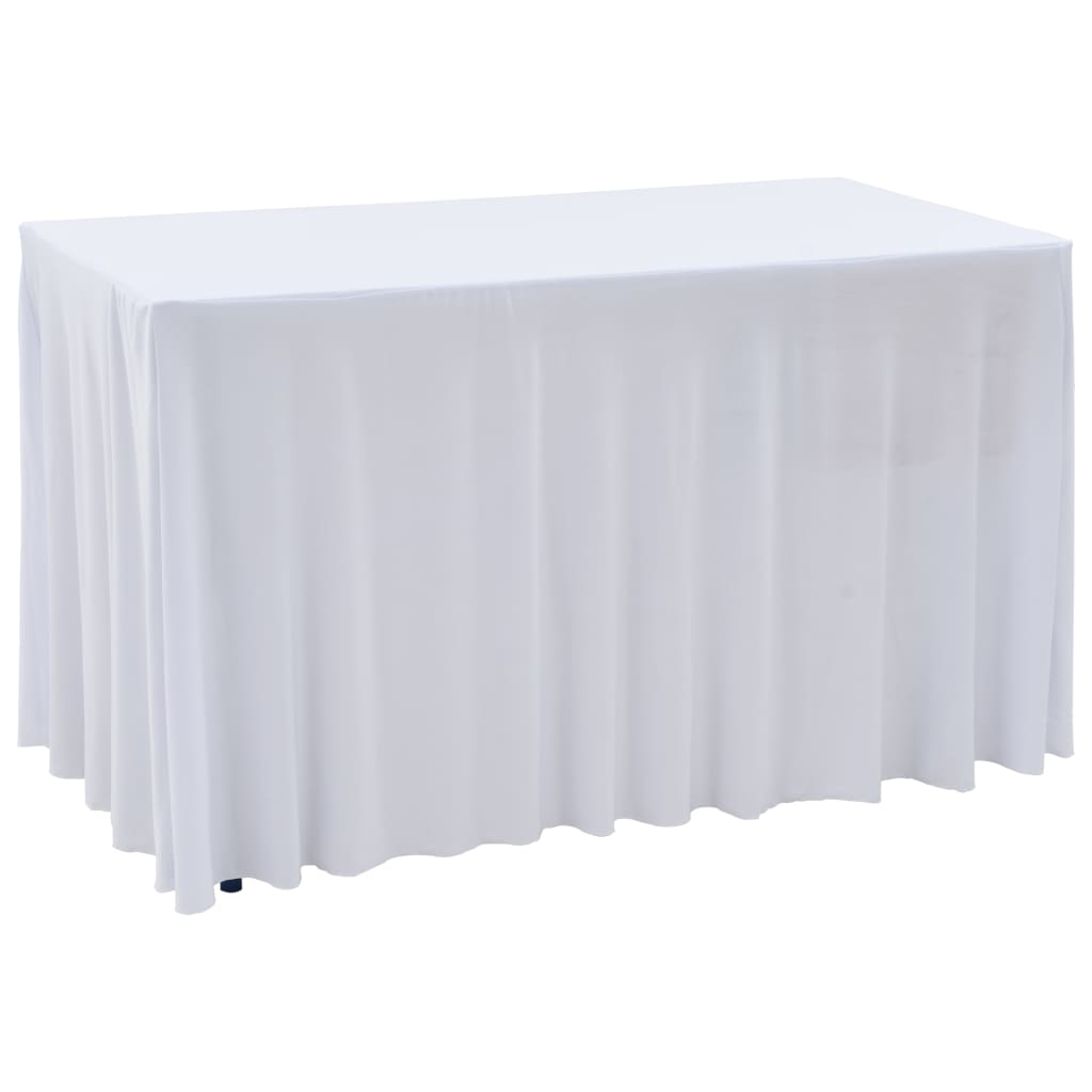 Vetonek Fundas elásticas para mesa 2 uds con falda 183x76x74 cm blanco