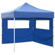 Cenador plegable con 2 paredes azul 3x3 m v6496 Vetonek