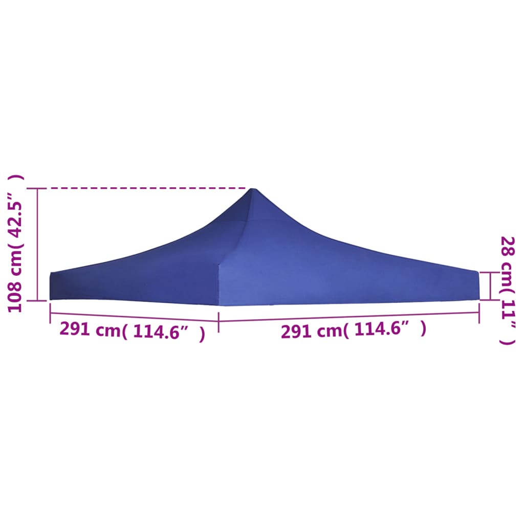 Techo de carpa para celebraciones 3x3 m azul vidaXL