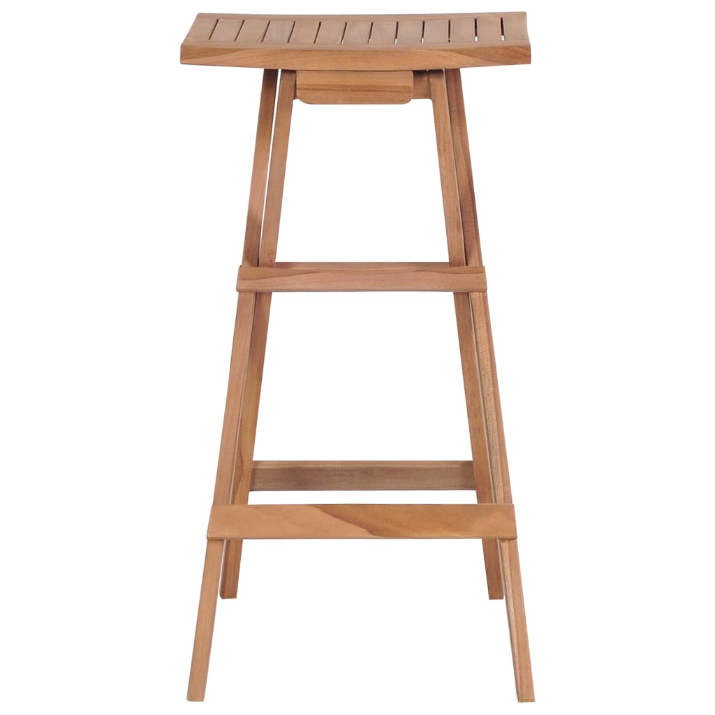 Foldable kitchen stools 4 units solid teak wood