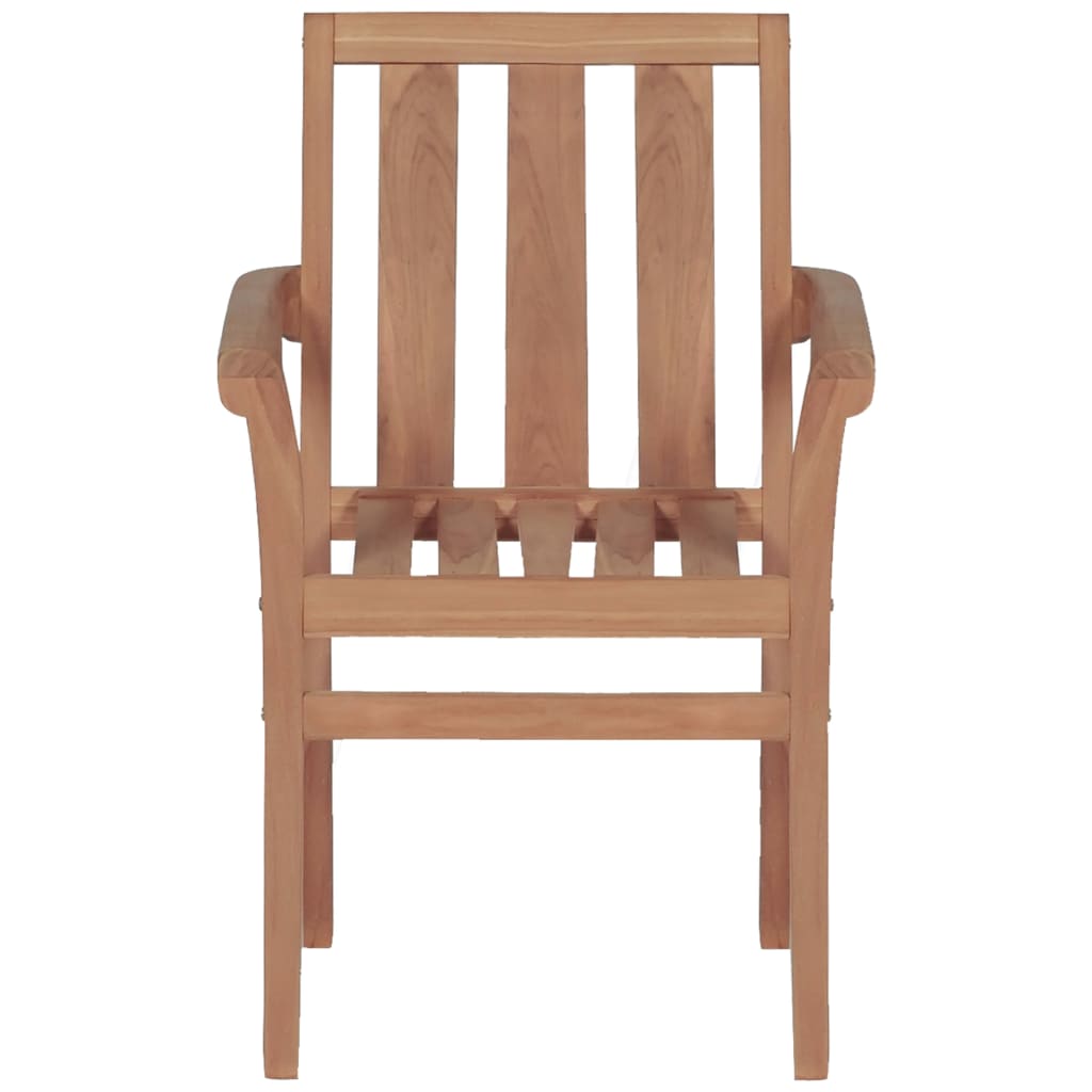 Stackable garden chairs 2 units solid wood of teak