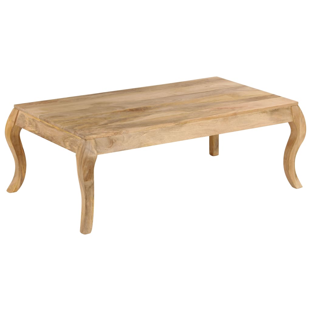 Vetonek Mesa de centro de madera de mango maciza 110x60x40 cm