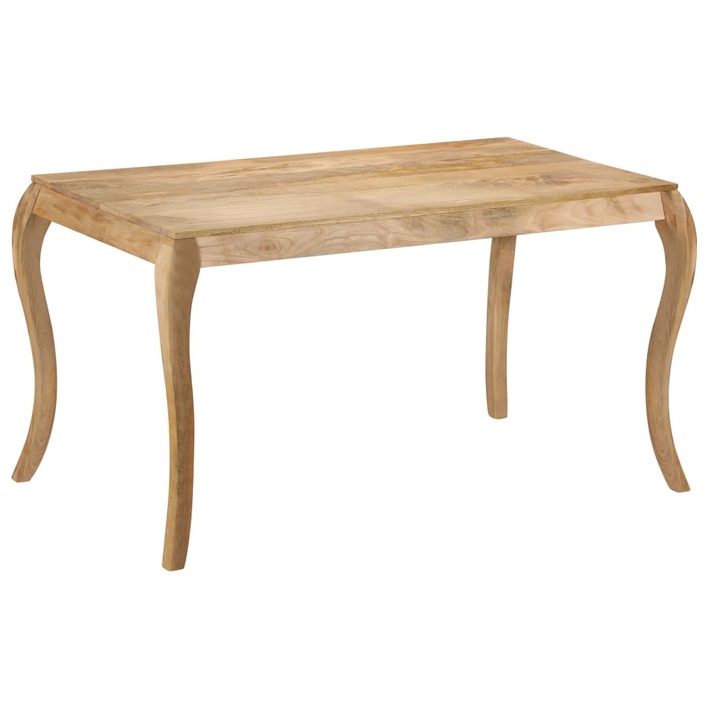 Vetonek Mesa de comedor de madera maciza de mango 135x75x76 cm