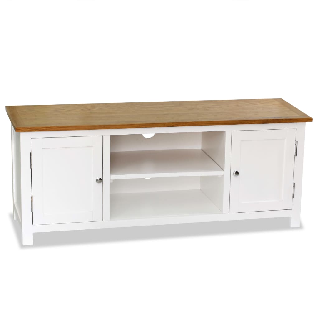 Vetonek Mueble para TV madera maciza de roble 120x35x48 cm