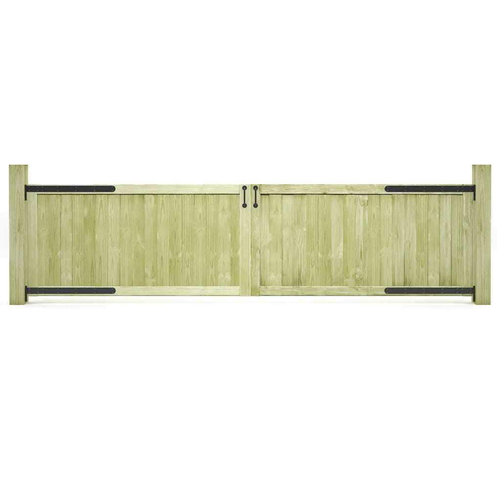 Vetonek Puertas de valla madera de pino impregnada 300x75 cm 2 uds