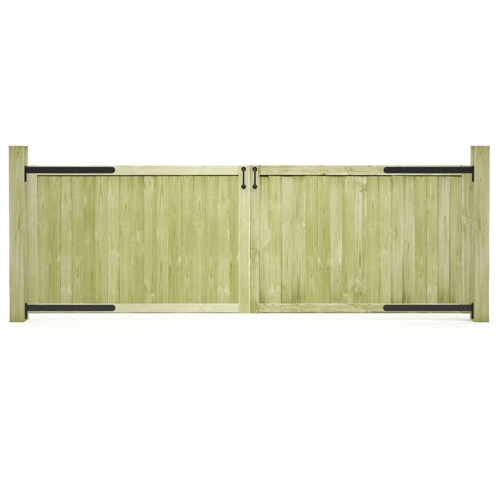 Vetonek Puertas de valla madera 2 uds de pino impregnada 300x100 cm