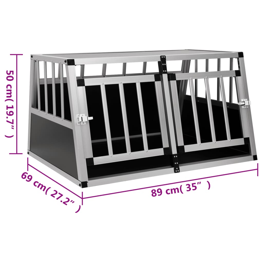 Cage de chien avec double porte 89x69x50 cm