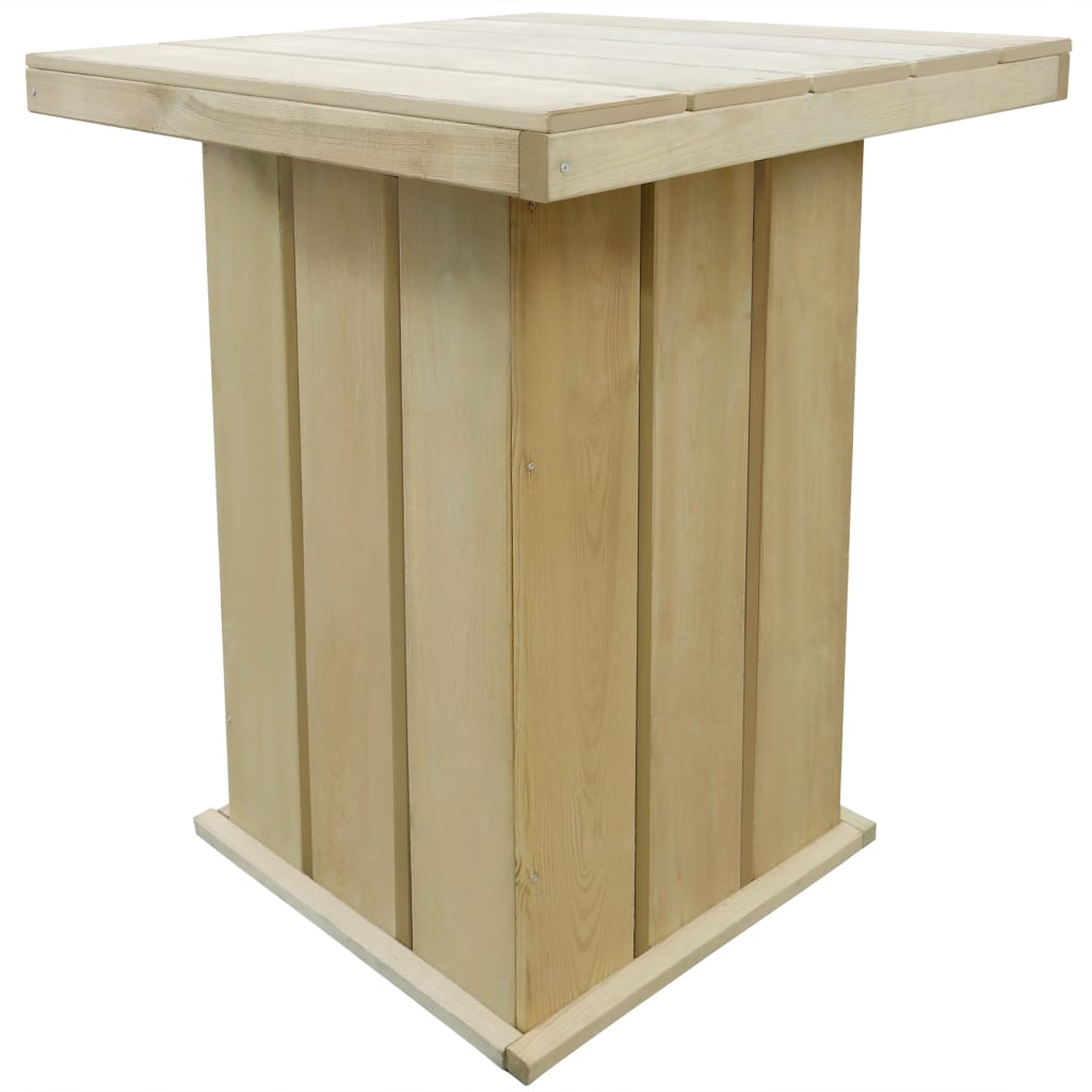 Vetonek Mesa de bar de madera de pino impregnada 75x75x110 cm