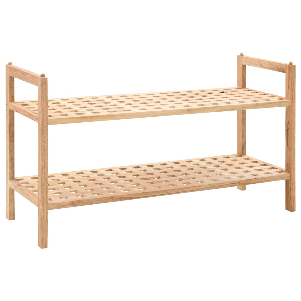 Vetonek Zapatero de madera maciza de nogal 69x26x40 cm 