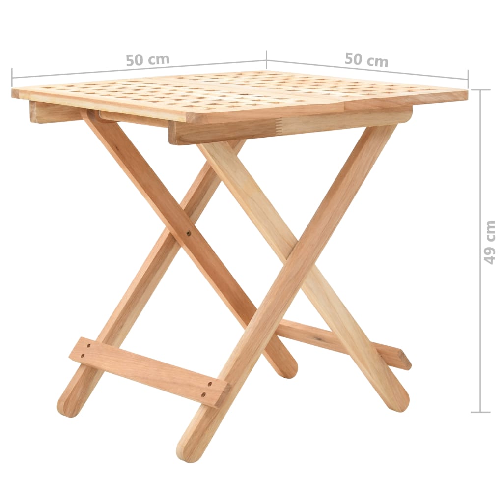 Tableau auxiliaire pliant 50x50x49 cm en bois massif