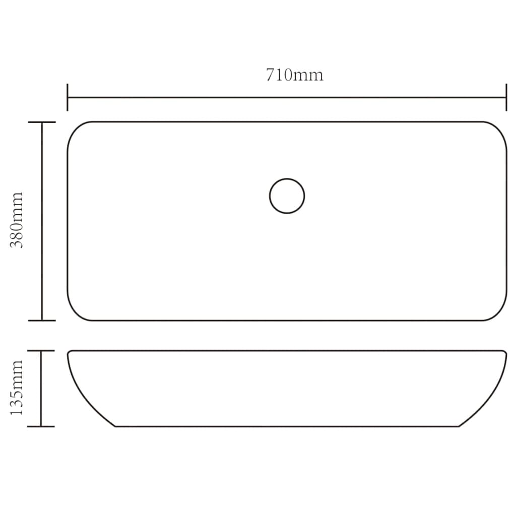 Lavabo de baño rectangular con grifo mezclador cerámica blanco vidaXL