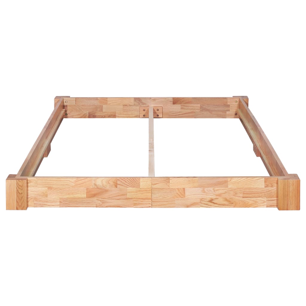 Estructura de cama sin colchón madera maciza roble 140x200 cm - Vetonek