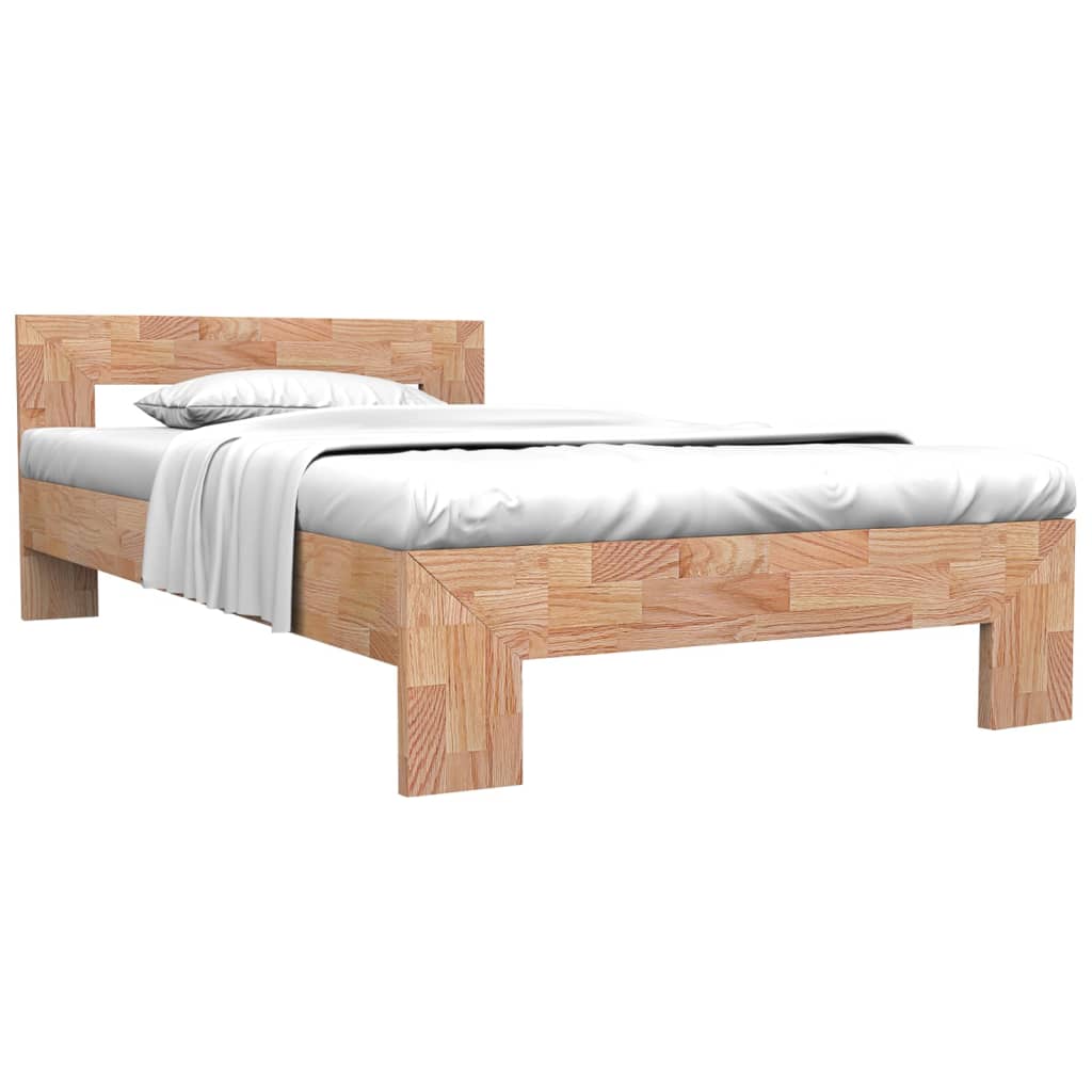 Estructura de cama sin colchón madera maciza roble 160x200 cm v8666 Vetonek