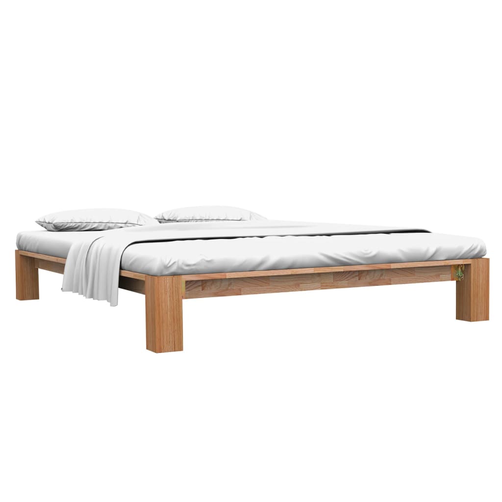 Estructura de cama sin colchón madera maciza roble 160x200 cm v8727 Vetonek