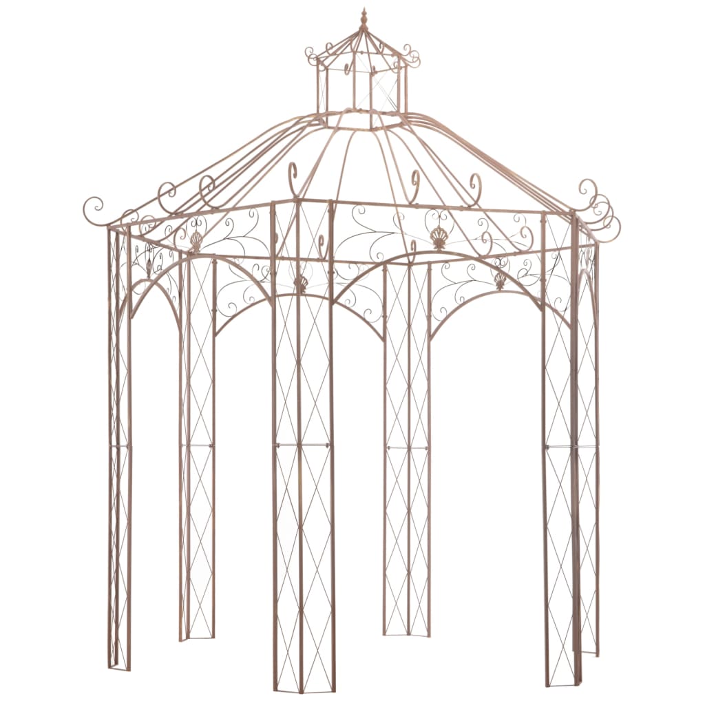 Vetonek Pérgola de jardín marrón antiguo 3 m hierro 