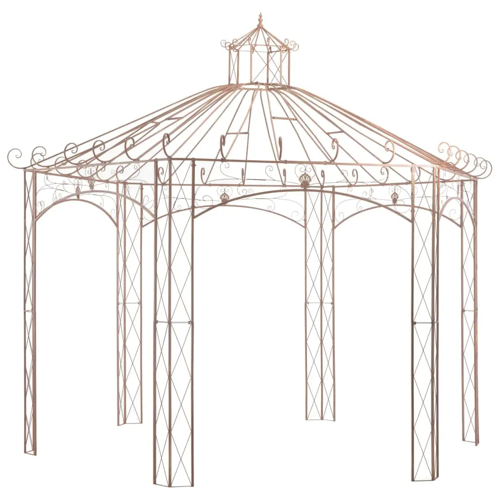 Vetonek Pérgola de jardín marrón antiguo 4 m hierro 