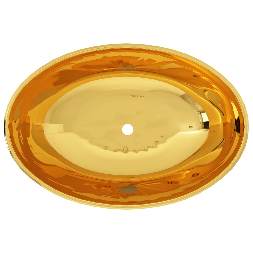 Lavabo 40x33x13,5 cm cerámica dorado - Vetonek