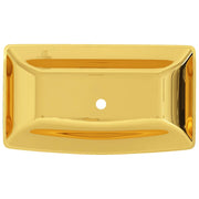 Lavabo 71x38x13,5 cm cerámica dorado v9540 - Vetonek