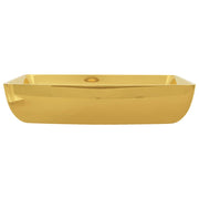 Lavabo 71x38x13,5 cm cerámica dorado v9540 - Vetonek