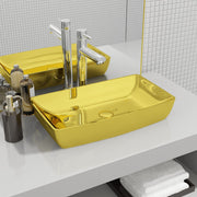 Lavabo 71x38x13,5 cm cerámica dorado v9540 Vetonek