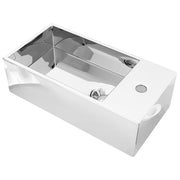Vetonek Lavabo con rebosadero 49x25x15 cm cerámica plateado