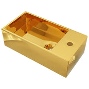 Vetonek Lavabo con rebosadero 49x25x15 cm cerámica dorado