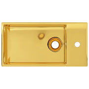Lavabo con rebosadero 49x25x15 cm cerámica dorado - Vetonek