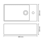 Lavabo con rebosadero 49x25x15 cm cerámica dorado - Vetonek