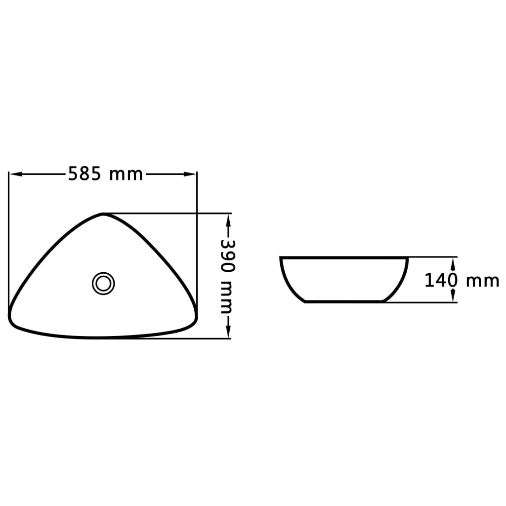 Lavabo 58,5x39x14 cm cerámica blanco