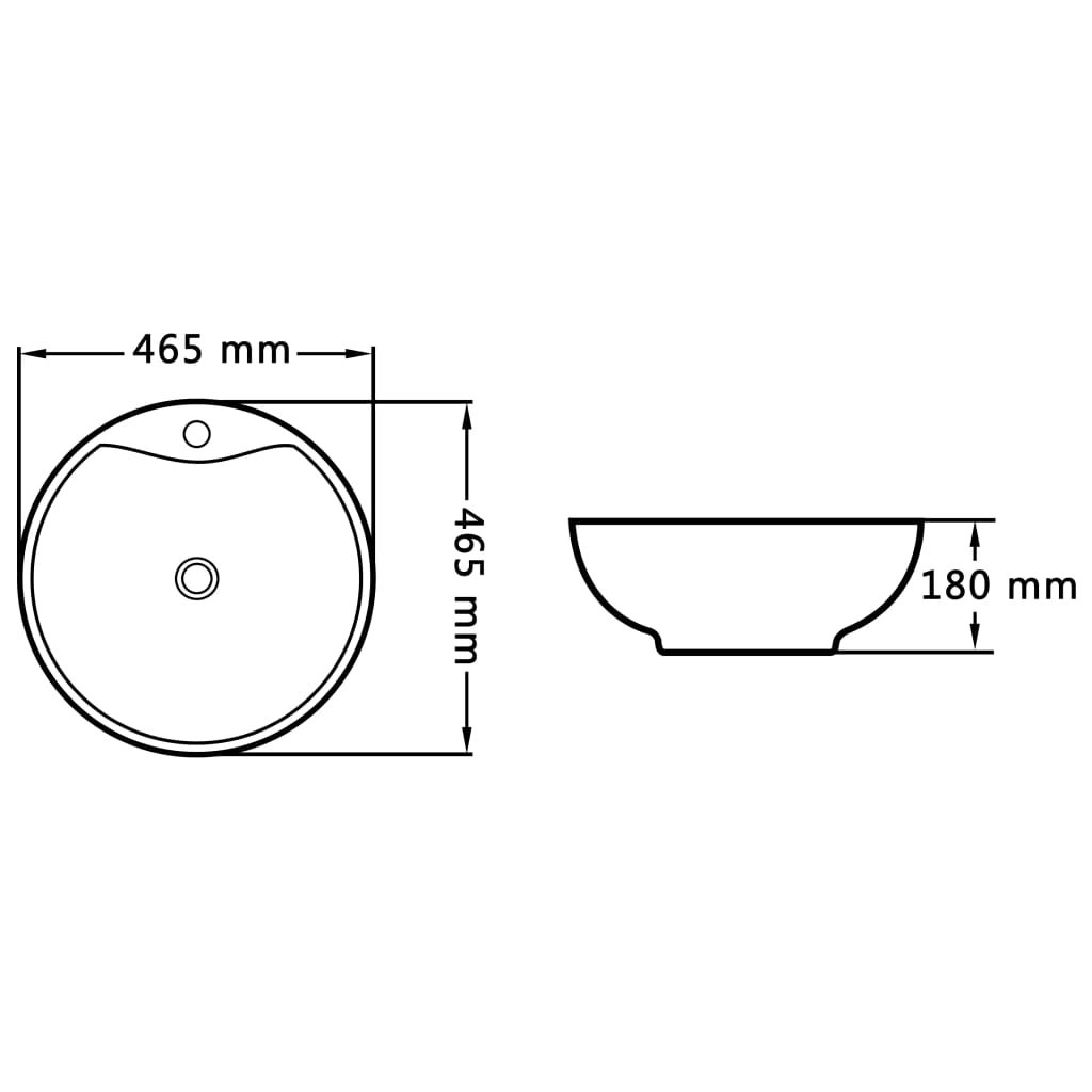 Lavabo con rebosadero 46,5x18 cm cerámica blanco