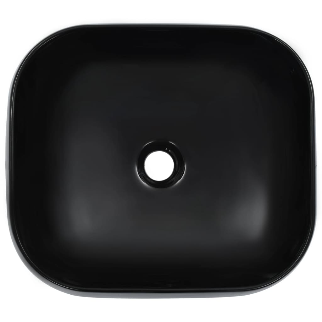 Lavabo 44,5x39,5x14,5 cm cerámica negro - Vetonek