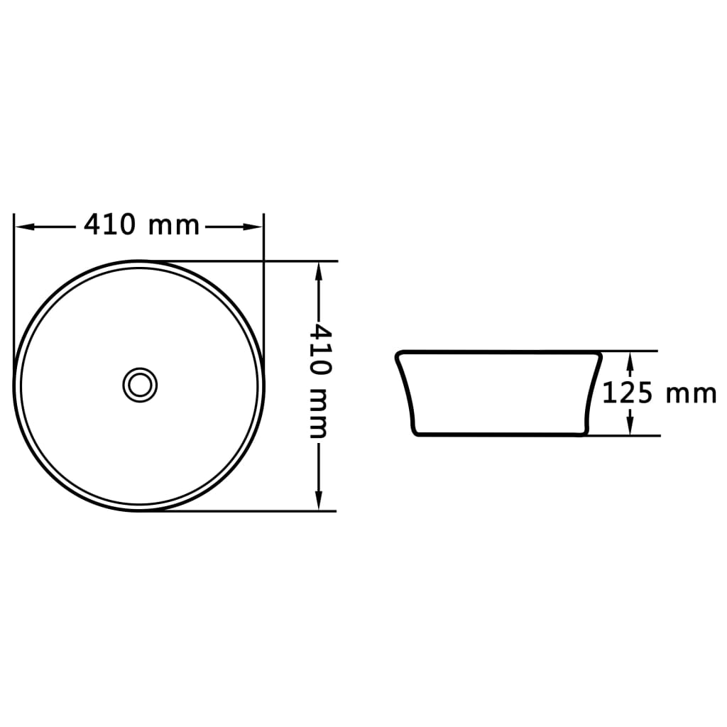 Lavabo 41x12,5 cm cerámica negro - Vetonek