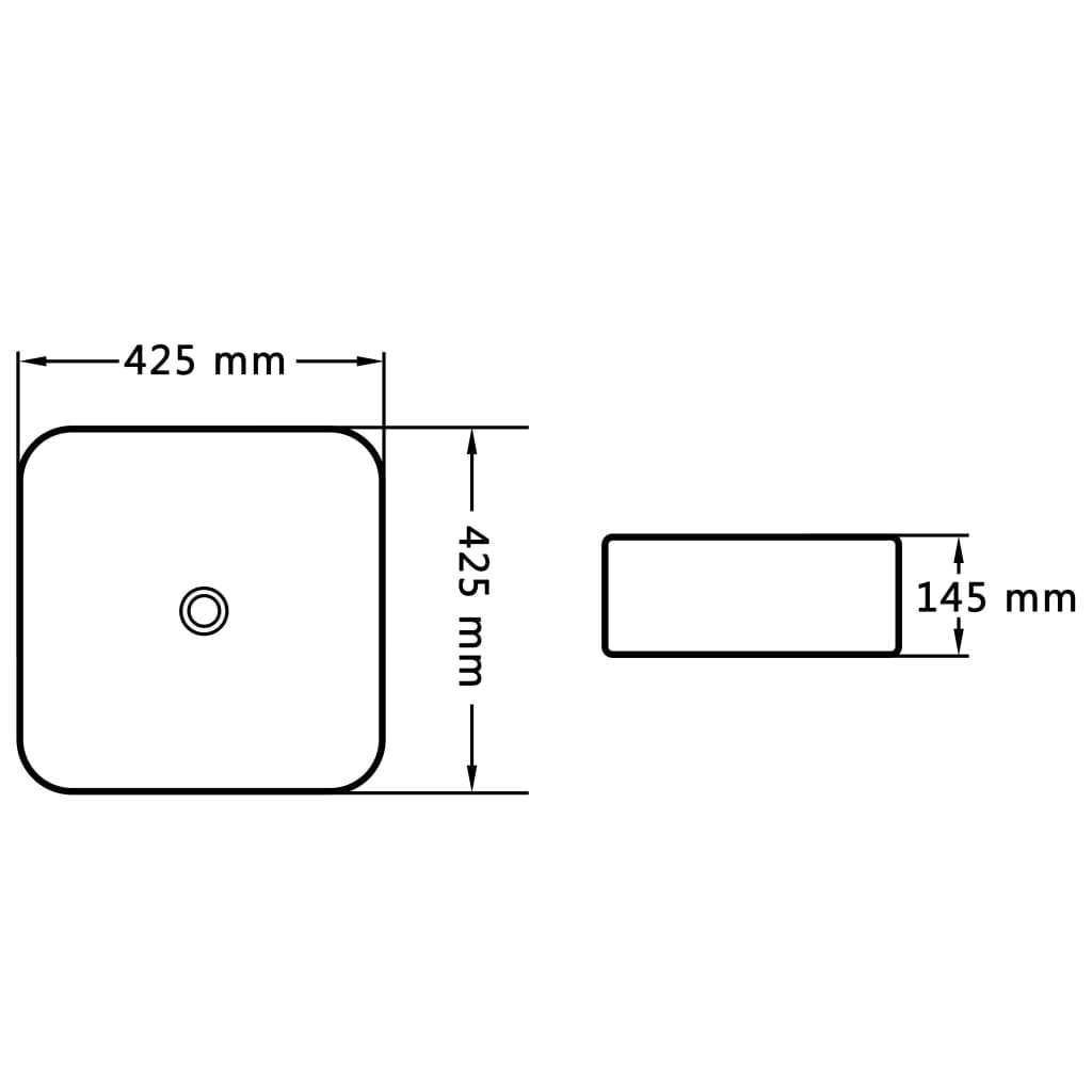 Lavabo 42,5x42,5x14,5 cm cerámica blanco