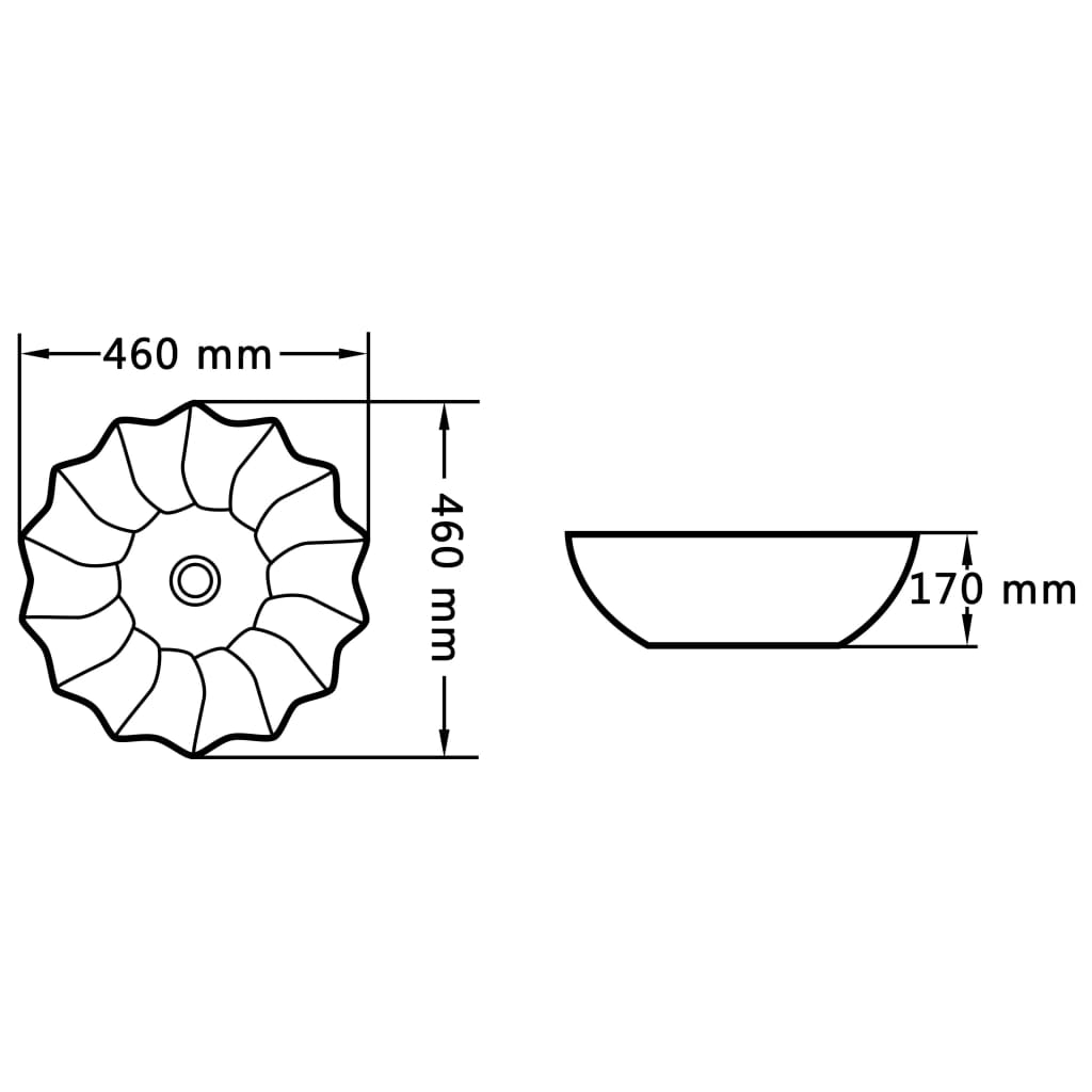 Lavabo 46x17 cm cerámica negro - Vetonek