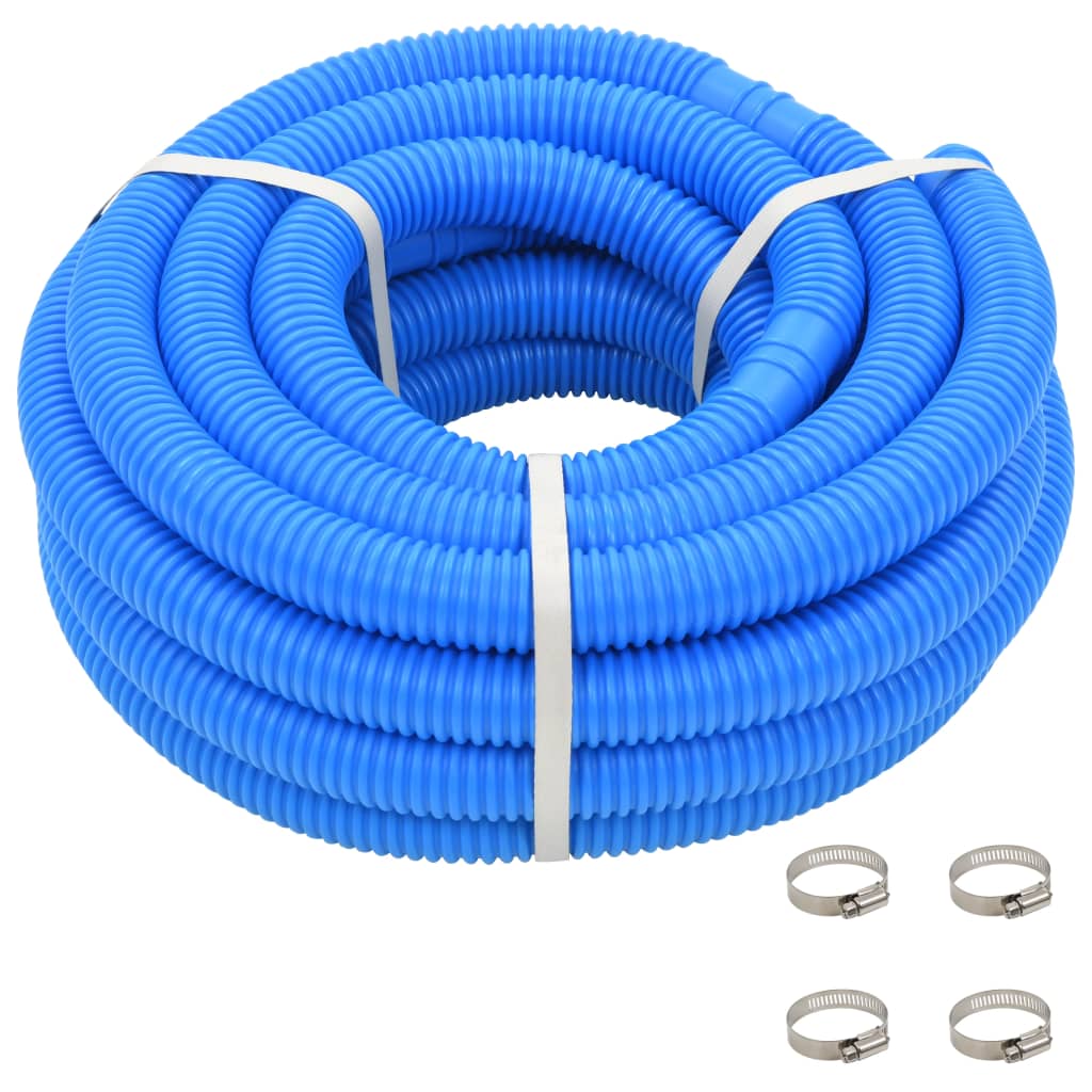 Vetonek Manguera de piscina con abrazaderas azul 38 mm 12 m