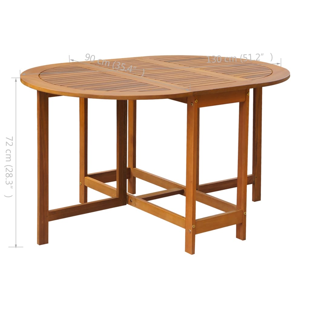 Set comedor de jardín plegable 5 piezas madera maciza de acacia - Vetonek