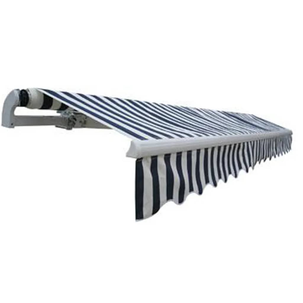 Toldo plegable motorizado 400 cm azul y blanco vidaXL