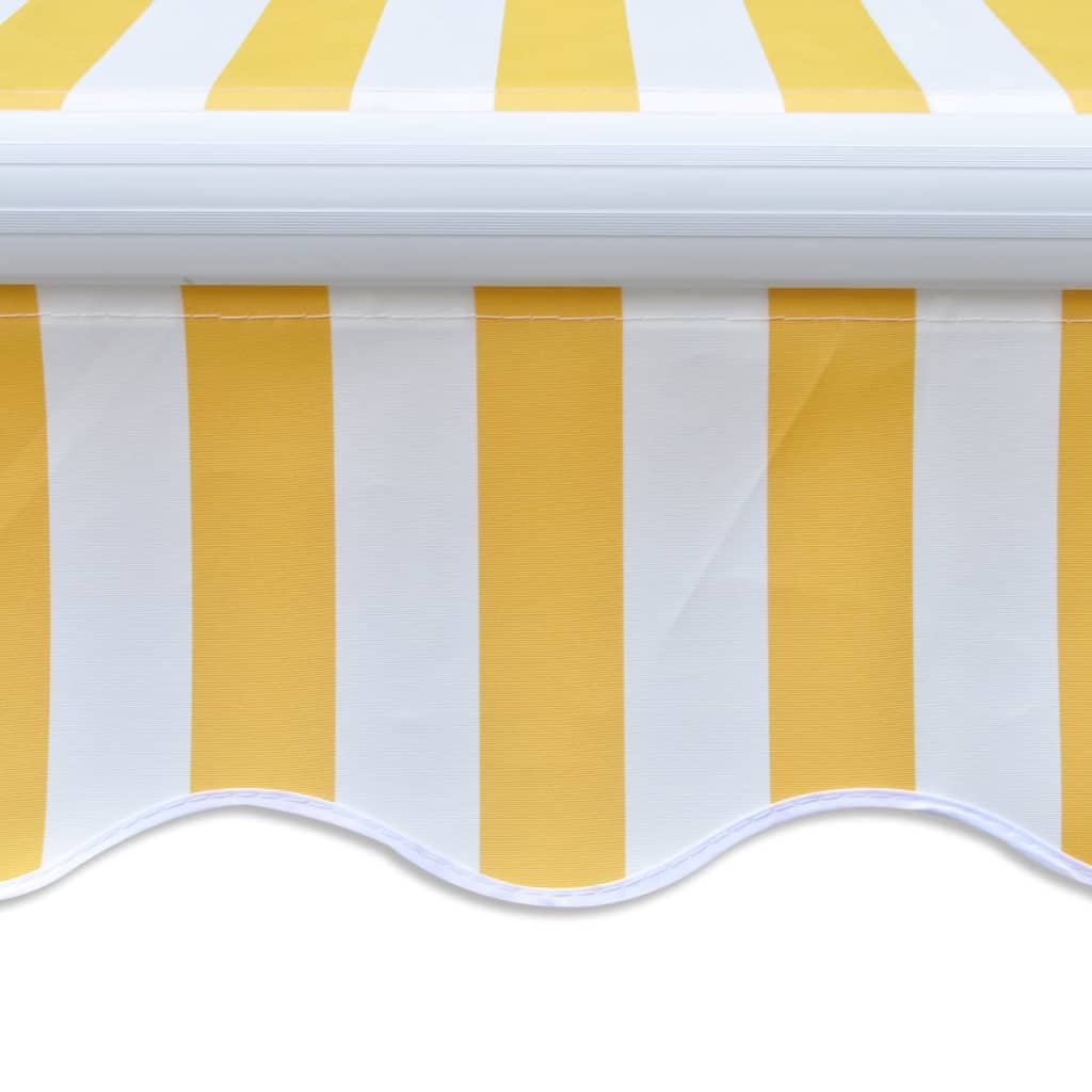 Toldo plegable motorizado 400 cm amarillo y blanco vidaXL