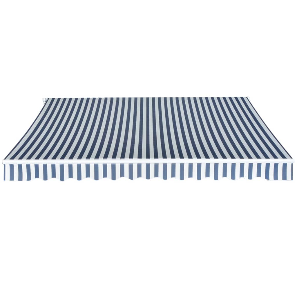 Toldo plegable de operación manual 350 cm azul y blanco vidaXL