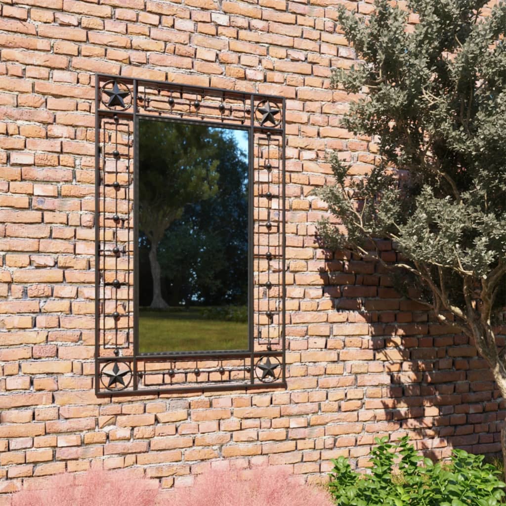 Vetonek Espejo de pared de jardín rectangular 50x80 cm negro