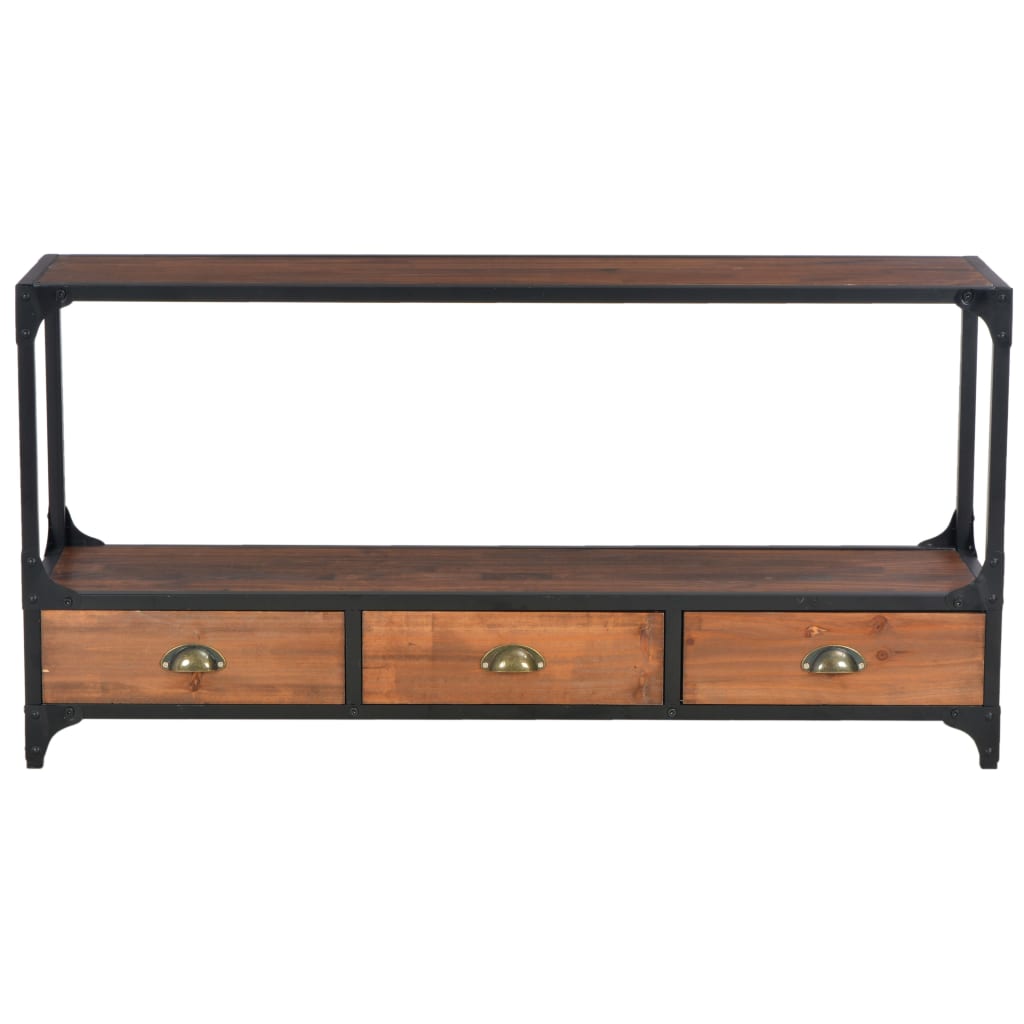 Mobili TV con cassetti in legno massiccio a 3 pini 120x30x60 cm