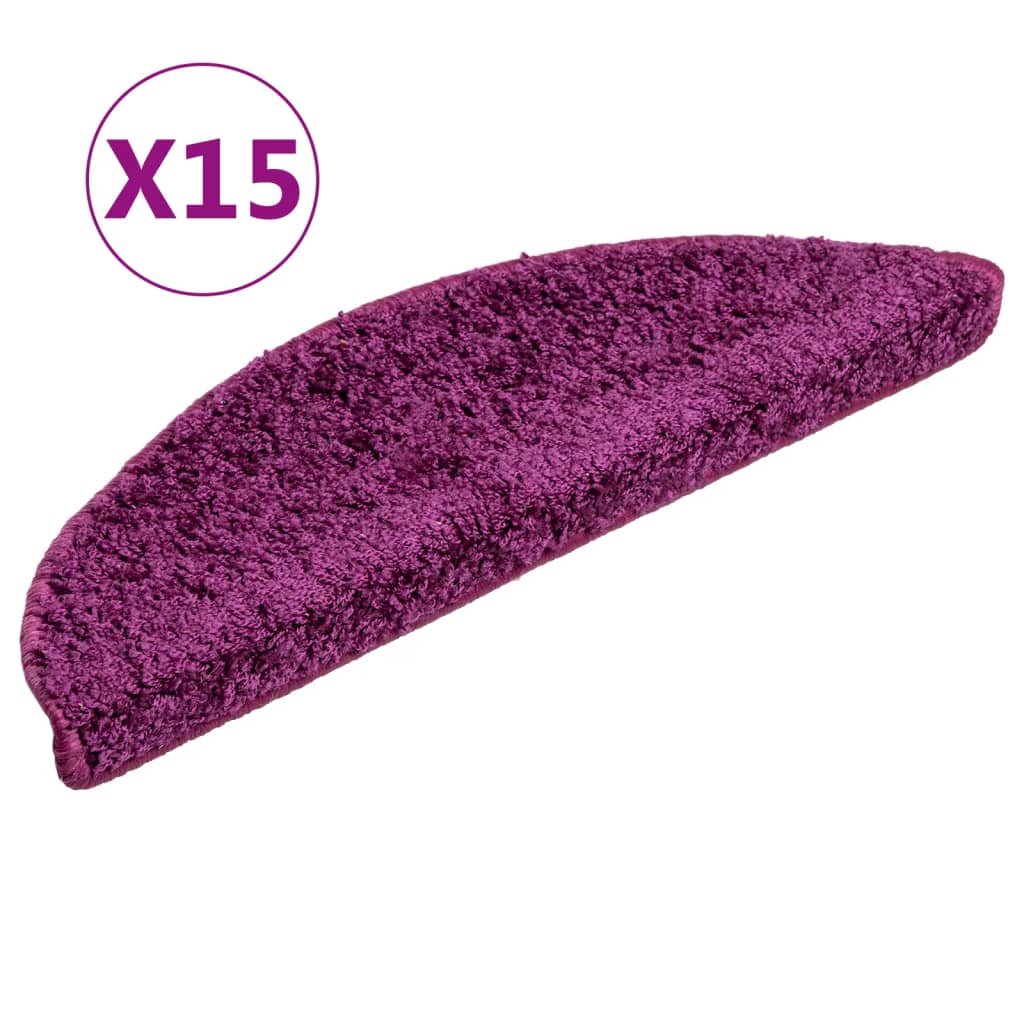 Carpetes de rolos de escada 15 UDs Violet 56x17x3 cm